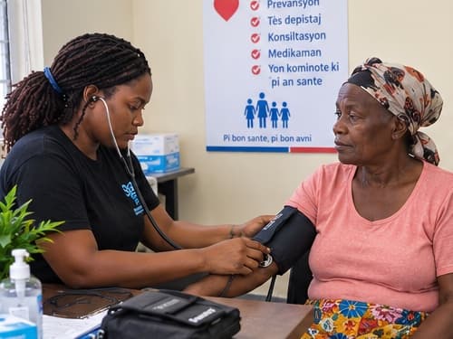 The healthcare team seeing patients at the Coridon mobile clinic